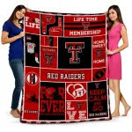 custom texas tech red raiders helmet passion red quilt blanket best selling