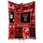 custom texas tech red raiders helmet passion red quilt blanket best selling