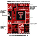 custom texas tech red raiders helmet passion red quilt blanket best selling