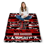 custom texas tech red raiders layered florals red white quilt blanket best selling