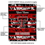 custom texas tech red raiders layered florals red white quilt blanket best selling