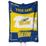 custom toledo rockets grunge patch blue white quilt blanket best selling