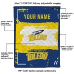 custom toledo rockets grunge patch blue white quilt blanket best selling