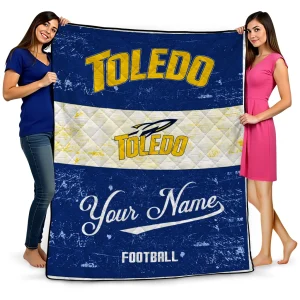 custom toledo rockets hibiscus burst blue white quilt blanket best selling