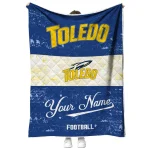 custom toledo rockets hibiscus burst blue white quilt blanket best selling