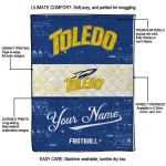custom toledo rockets hibiscus burst blue white quilt blanket best selling