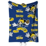 custom toledo rockets mickey football blue quilt blanket best selling