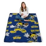 custom toledo rockets mickey football blue quilt blanket best selling