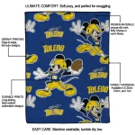 custom toledo rockets mickey football blue quilt blanket best selling