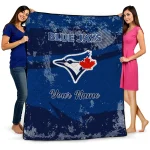 custom toronto blue jays brushstroke layers blue quilt blanket best selling