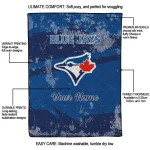 custom toronto blue jays brushstroke layers blue quilt blanket best selling