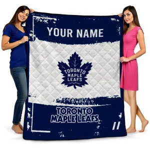 custom toronto maple leafs grunge patch blue white quilt blanket best selling