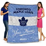 custom toronto maple leafs pinstripe lines blue white quilt blanket best selling