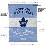 custom toronto maple leafs pinstripe lines blue white quilt blanket best selling