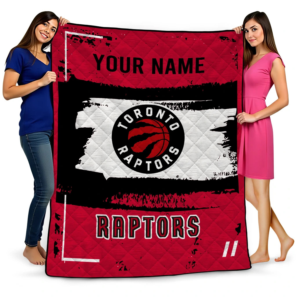 custom toronto raptors grunge patch red white quilt blanket best selling