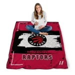 custom toronto raptors grunge patch red white quilt blanket best selling