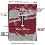 custom troy trojans brushstroke layers red quilt blanket best selling
