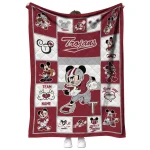custom troy trojans mickey crimson red white quilt blanket best selling