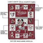 custom troy trojans mickey crimson red white quilt blanket best selling
