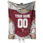 custom troy trojans player sketch red gray quilt blanket best selling