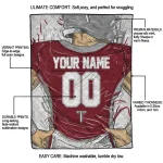 custom troy trojans player sketch red gray quilt blanket best selling