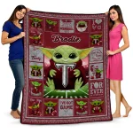 custom troy trojans yody baby pattern red quilt blanket best selling