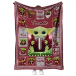 custom troy trojans yody baby pattern red quilt blanket best selling