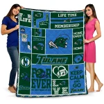 custom tulane green wave helmet passion green quilt blanket best selling