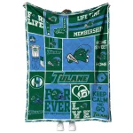 custom tulane green wave helmet passion green quilt blanket best selling