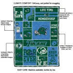 custom tulane green wave helmet passion green quilt blanket best selling