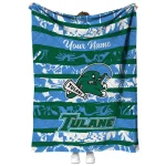 custom tulane green wave layered florals green white quilt blanket best selling