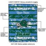 custom tulane green wave layered florals green white quilt blanket best selling