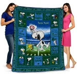 custom tulane green wave snoopy coach green quilt blanket best selling