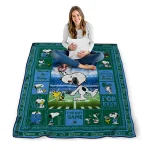 custom tulane green wave snoopy coach green quilt blanket best selling