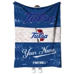 custom tulsa golden hurricane hibiscus burst blue white quilt blanket best selling