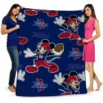 Custom Tulsa Golden Hurricane Mickey Football Blue Quilt Blanket 1 custom tulsa golden hurricane mickey football blue quilt blanket best selling