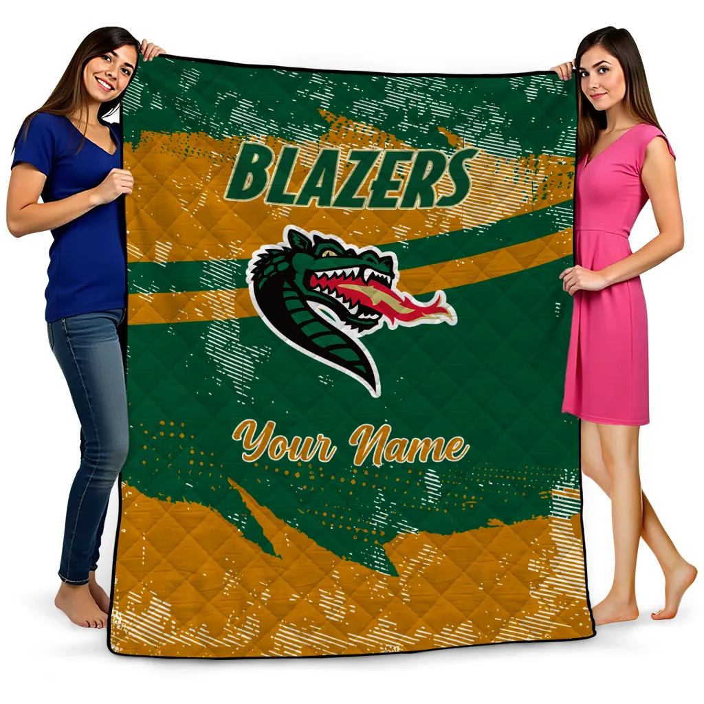 custom uab blazers brushstroke layers green quilt blanket best selling