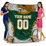 custom uab blazers player sketch green gray quilt blanket best selling