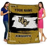 custom ucf knights grunge patch gold white quilt blanket best selling