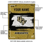 custom ucf knights grunge patch gold white quilt blanket best selling