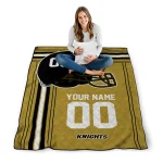 custom ucf knights helmet theme gold quilt blanket best selling