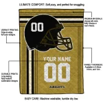 custom ucf knights helmet theme gold quilt blanket best selling