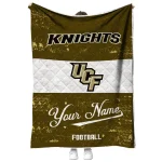 custom ucf knights hibiscus burst gold white quilt blanket best selling