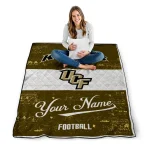 custom ucf knights hibiscus burst gold white quilt blanket best selling