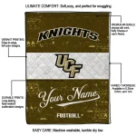 custom ucf knights hibiscus burst gold white quilt blanket best selling