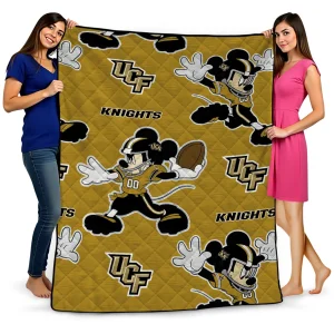 custom ucf knights mickey football gold quilt blanket best selling