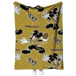 custom ucf knights mickey football gold quilt blanket best selling