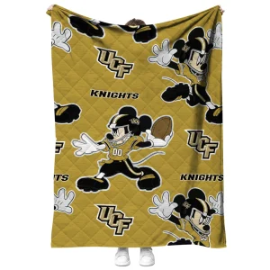custom ucf knights mickey football gold quilt blanket fashion forward