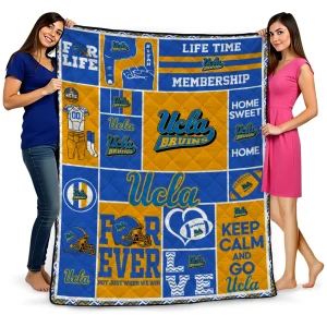 custom ucla bruins helmet passion blue quilt blanket best selling