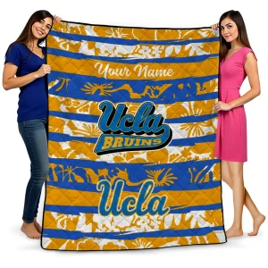 custom ucla bruins layered florals blue white quilt blanket best selling